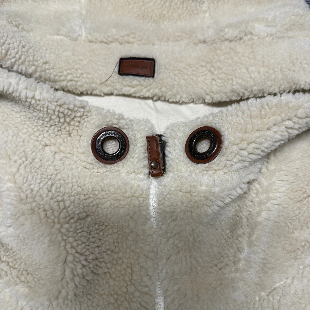 Wanakome Womens Sherpa Fleece Hoodie Pullover Sweatshirt Size M Cream - Picture 4 of 9